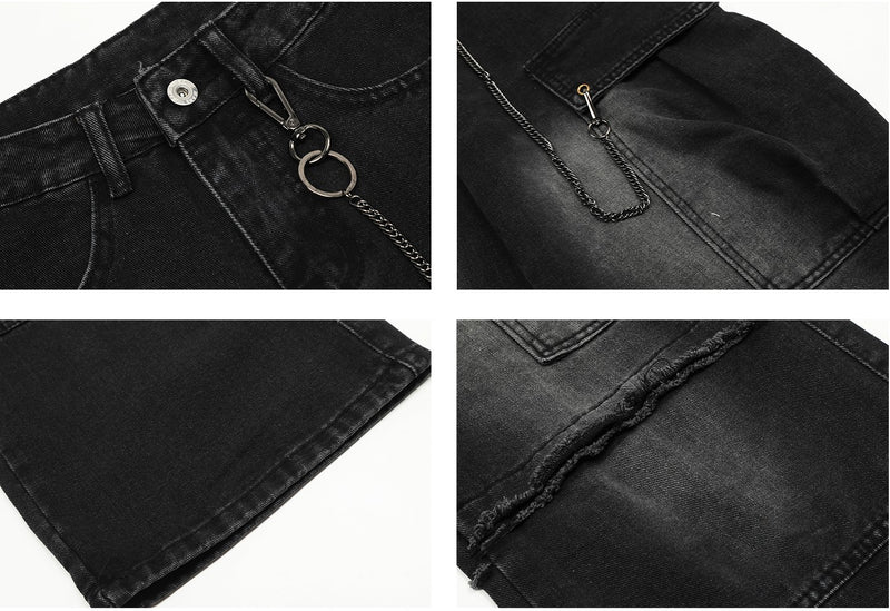 Heavyweight cargo denim pants OR4004