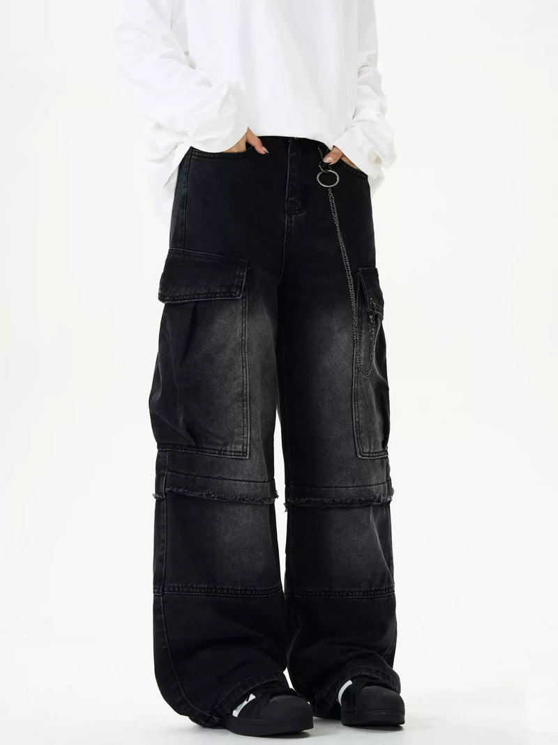 Heavyweight cargo denim pants OR4004