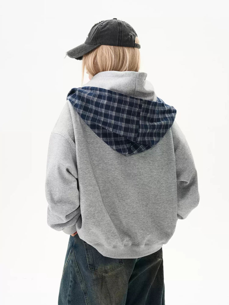 Checked hooded jacket OR4002 - ORUN