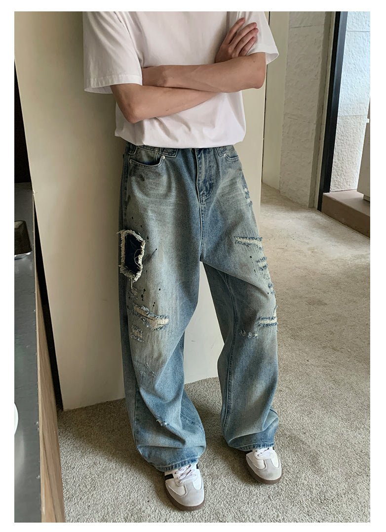 Damaged wide denim pants OR3485 - ORUN