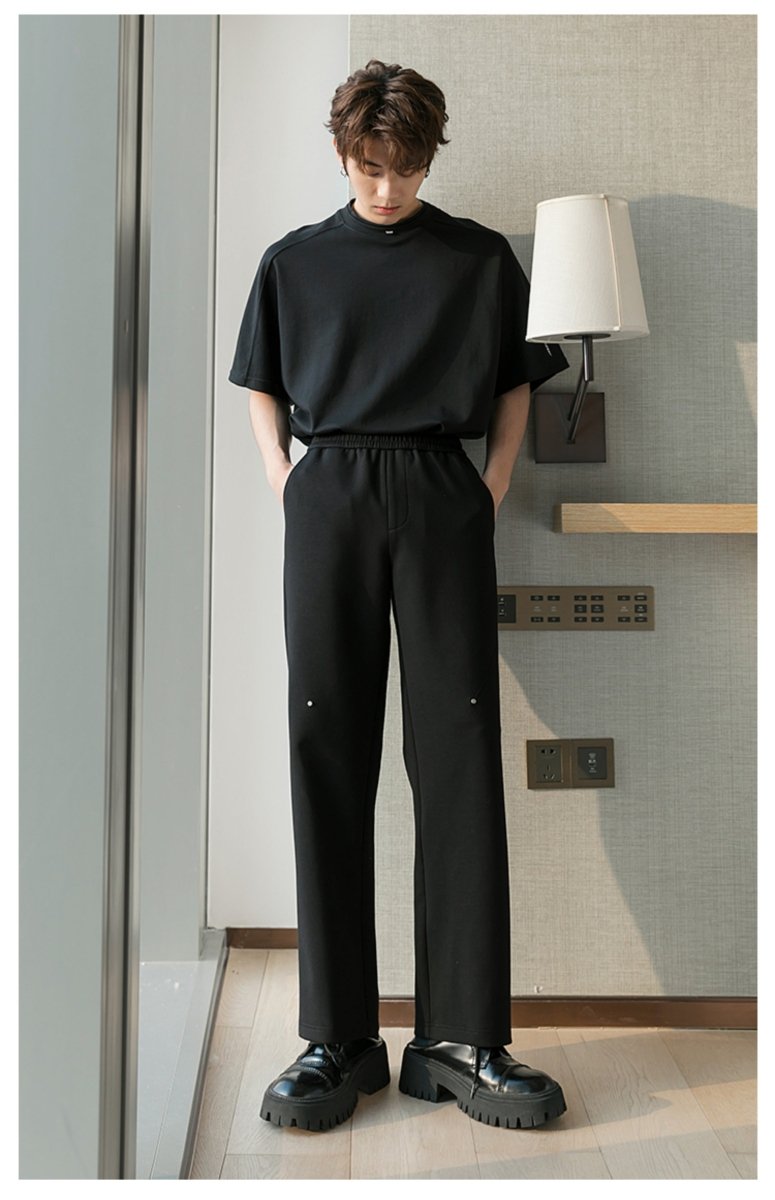 Elastic waist straight slacks OR2828 - ORUN