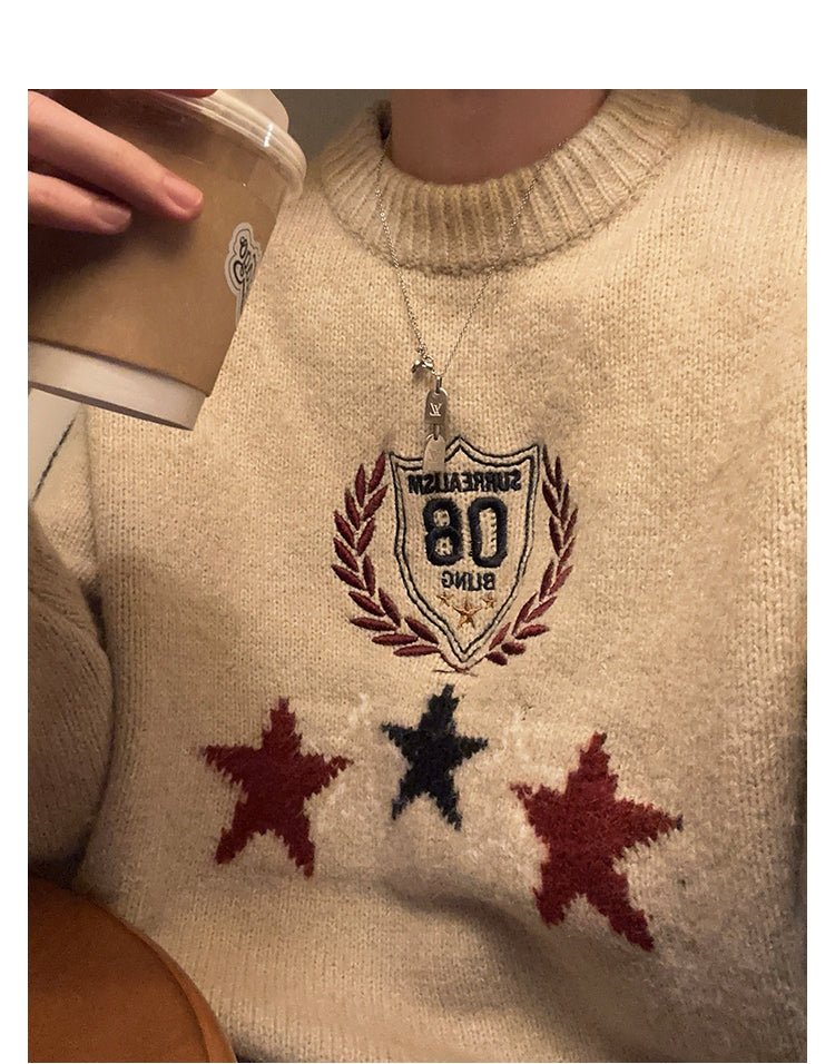 Embroidered logo knit sweater OR3876 - ORUN