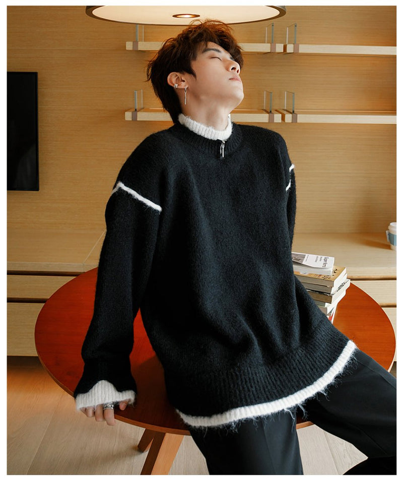 Fake two - piece knit sweater OR3669 - ORUN