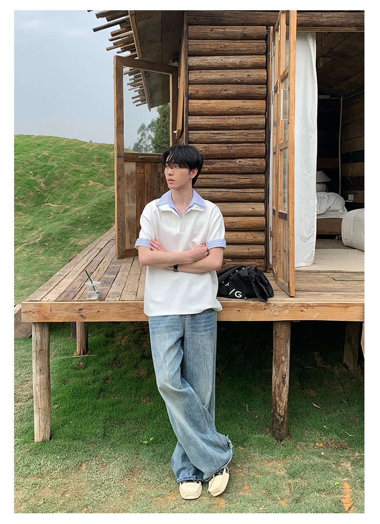 Fake two - piece short sleeve sweatshirt OR4288 - ORUN