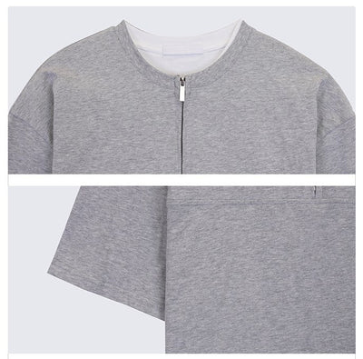 Fake two-piece zipper T-shirt OR3100 - ORUN