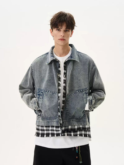 Faux layered denim jacket OR4076 - ORUN