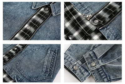 Faux layered denim jacket OR4076 - ORUN