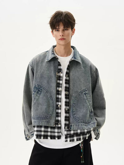 Faux layered denim jacket OR4076 - ORUN