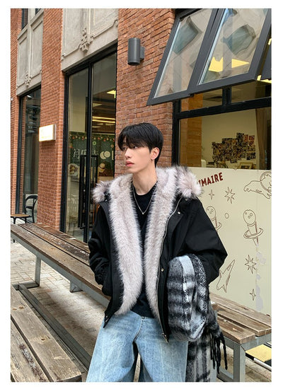 Fur hoodie jacket OR4014 - ORUN