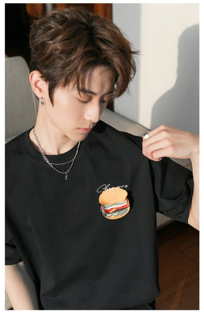 Hamburger print T-shirt OR2814 - ORUN