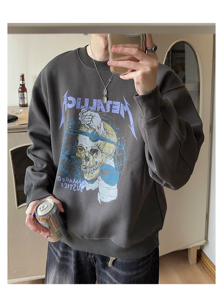 Heavy metal print sweatshirt OR3460 - ORUN