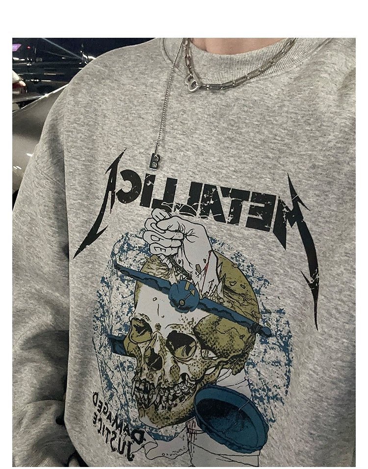 Heavy metal print sweatshirt OR3460 - ORUN