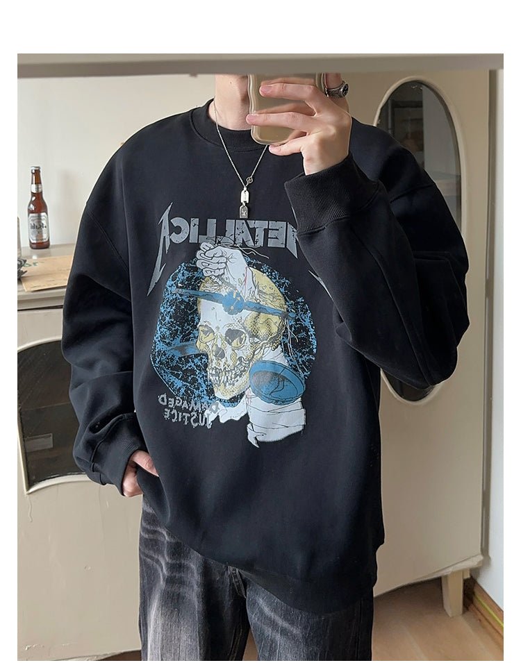 Heavy metal print sweatshirt OR3460 - ORUN