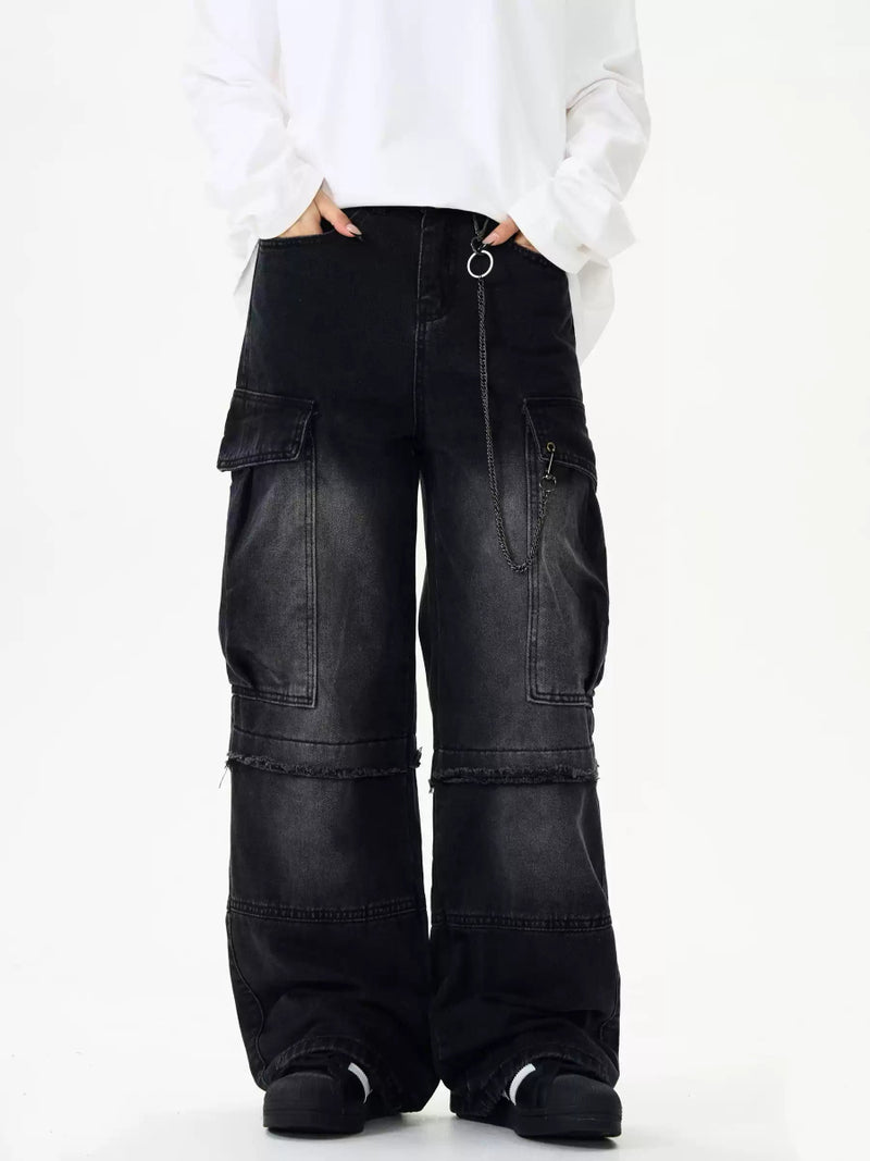 Heavyweight cargo denim pants OR4004 - ORUN