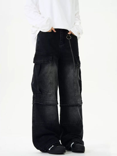 Heavyweight cargo denim pants OR4004 - ORUN