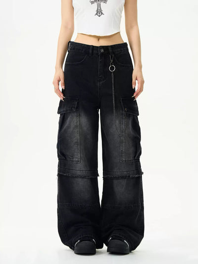 Heavyweight cargo denim pants OR4004 - ORUN