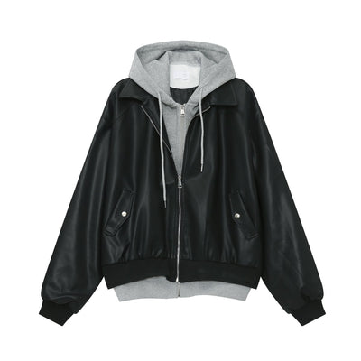 Hooded leather blouson OR3934 - ORUN