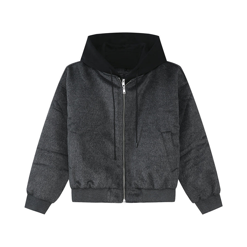 Hooded woolly tech jacket OR3877 - ORUN