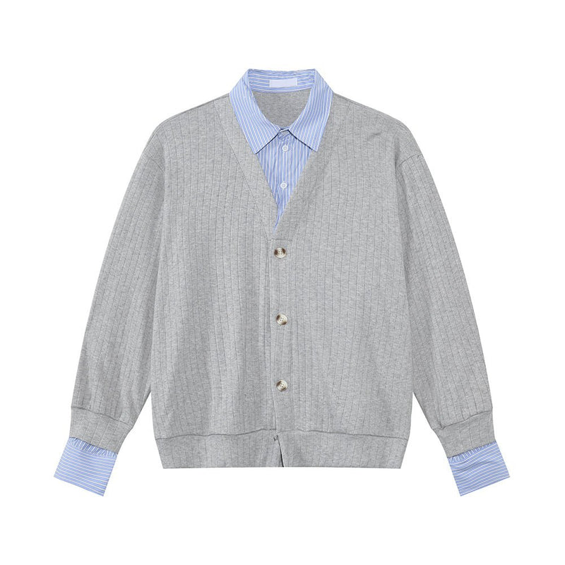 Layered V - front knit cardigan OR4147 - ORUN