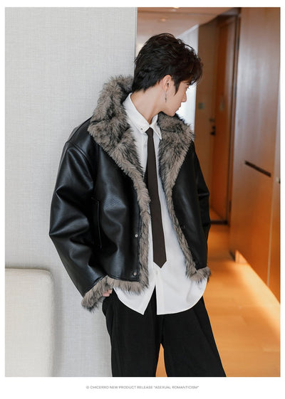 Leather fur jacket OR3833 - ORUN