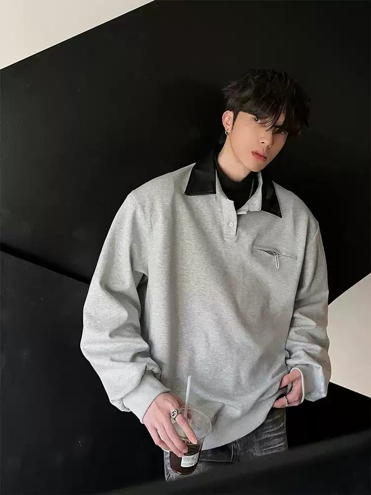 Long sleeve polo sweatshirt OR4164 - ORUN