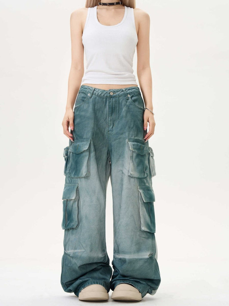 Multi - pocket denim pants OR3538 - ORUN