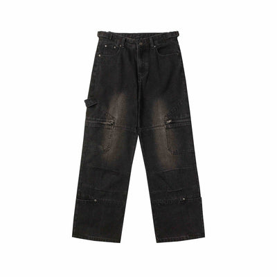 Multi - pocket wide denim pants OR3539 - ORUN