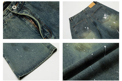 Painted straight denim pants OR4005 - ORUN