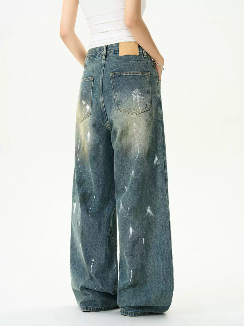 Painted straight denim pants OR4005 - ORUN