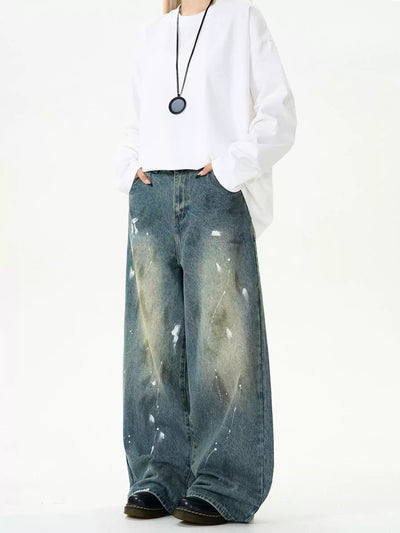 Painted straight denim pants OR4005 - ORUN