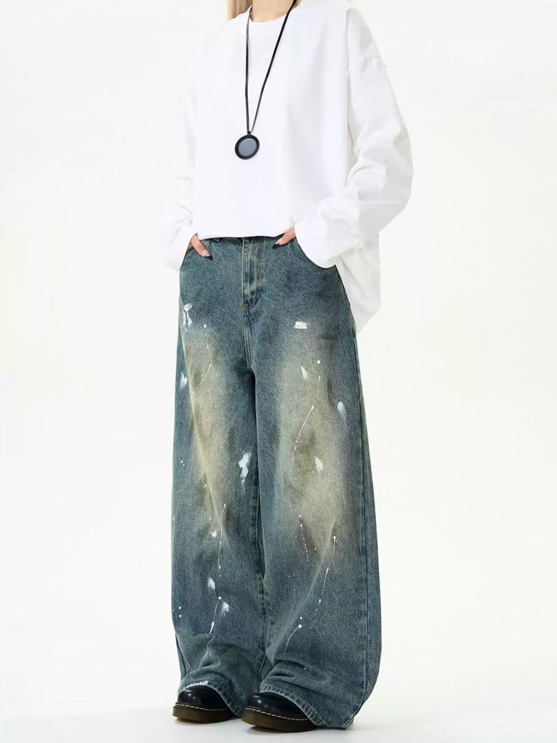 Painted straight denim pants OR4005 - ORUN