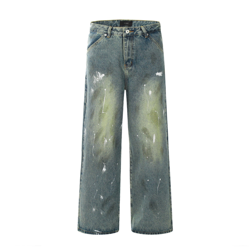 Painted straight denim pants OR4005 - ORUN