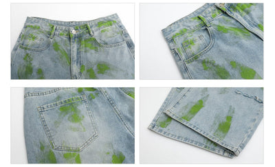 Painted wide denim pants OR2822 - ORUN