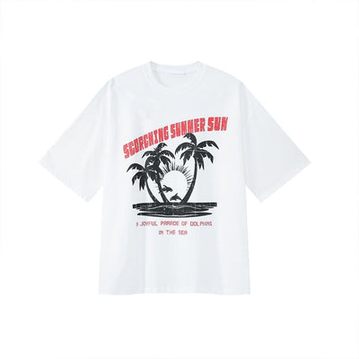 Palm tree print T-shirt OR3042 - ORUN