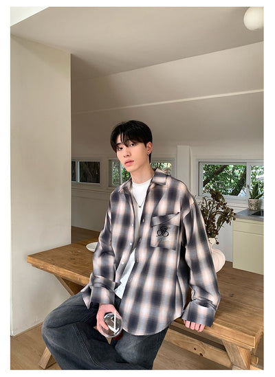 Plaid contrast shirt OR4092 - ORUN