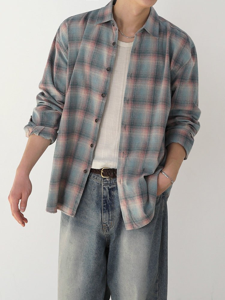 Plaid long sleeve shirt OR3372 - ORUN