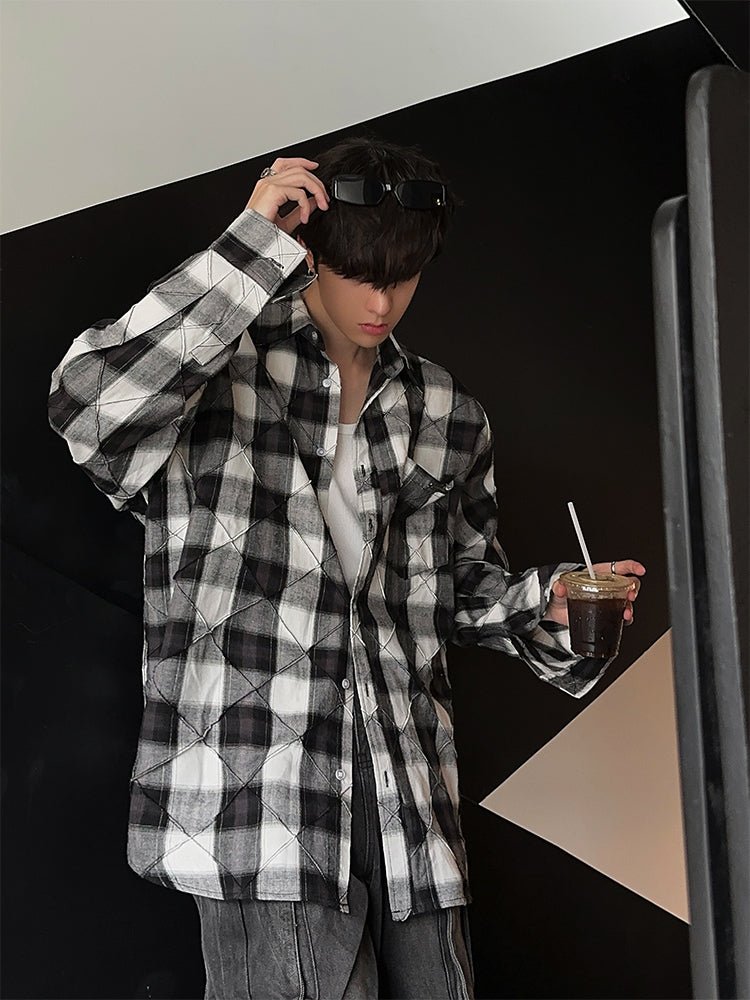 Plaid long sleeve shirt OR3493 - ORUN