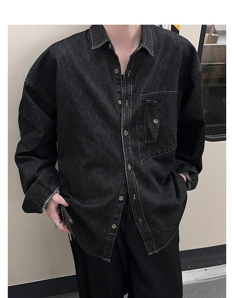 Plain denim shirt OR3557 - ORUN