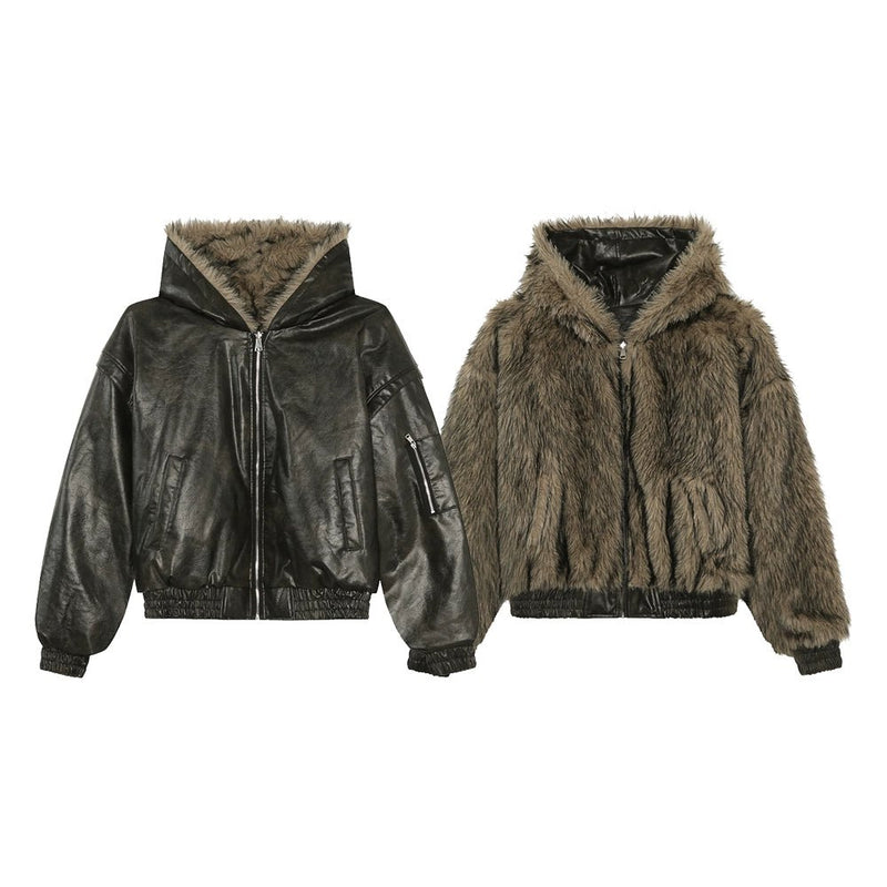 【リバーシブル】Reversible fur leather jacket OR4011 - ORUN