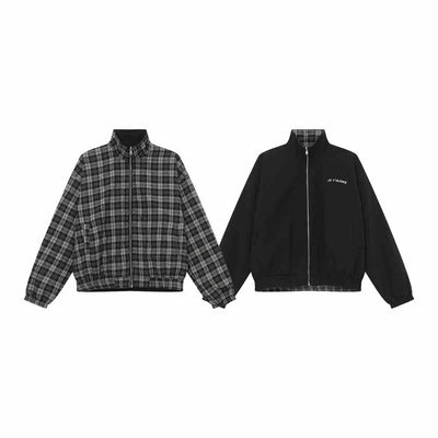 Reversible plaid jacket OR3646 - ORUN