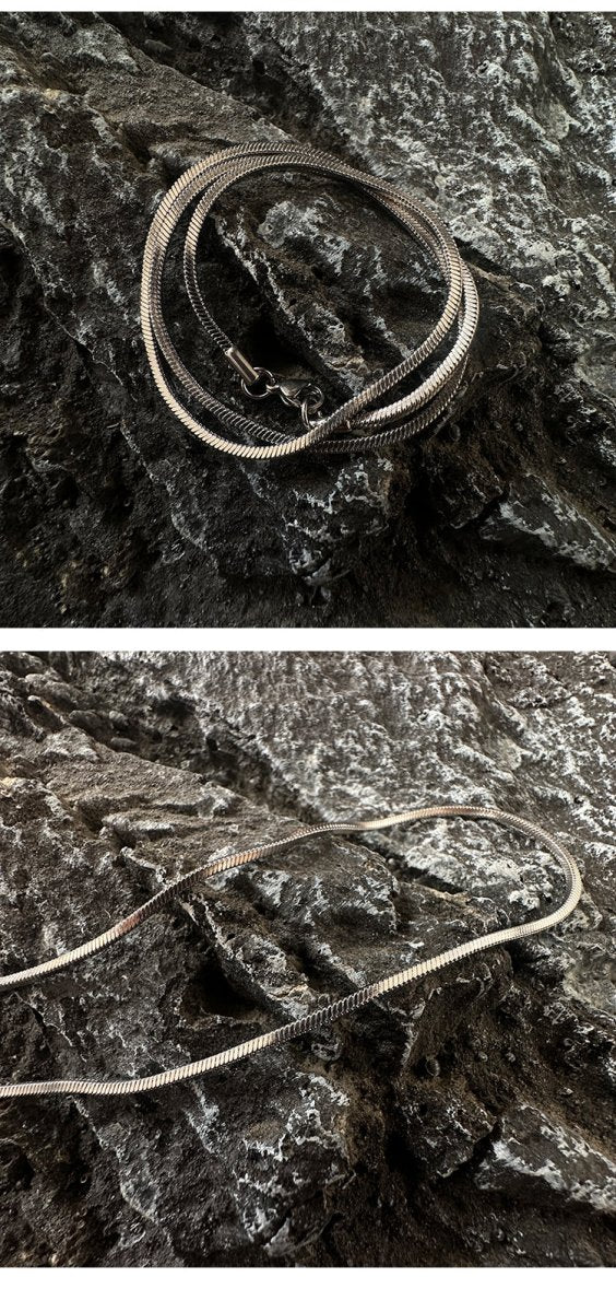 Snake bone chain titanium necklace OR3009 - ORUN