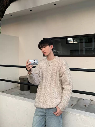 Twisted crew neck sweater OR3950 - ORUN