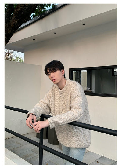 Twisted crew neck sweater OR3950 - ORUN