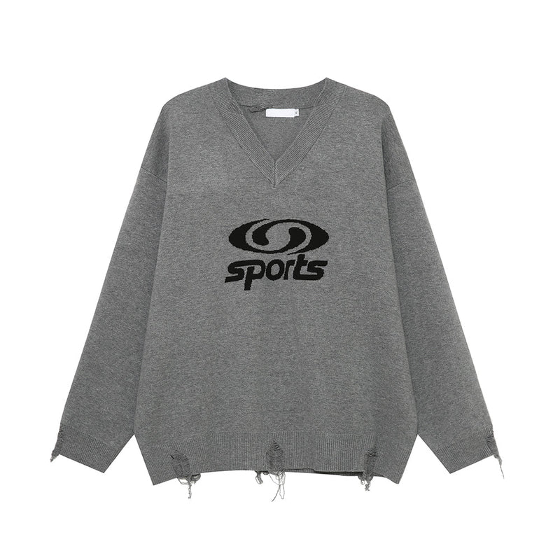 V neck logo knit OR3481 - ORUN