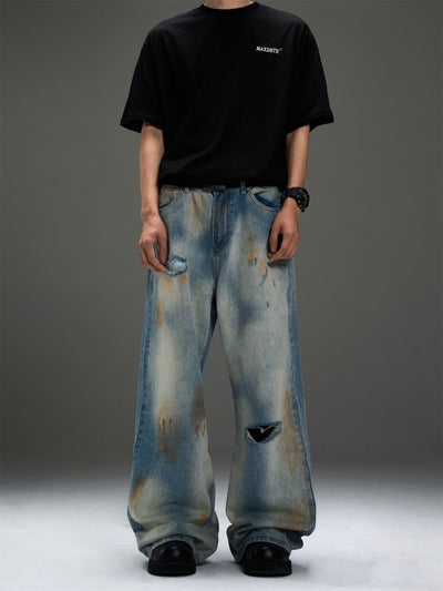 Vintage damaged denim pants OR3356 - ORUN