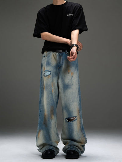 Vintage damaged denim pants OR3356 - ORUN