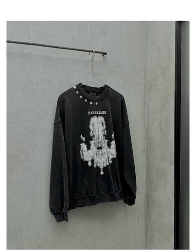 Wash print sweatshirt OR3590 - ORUN