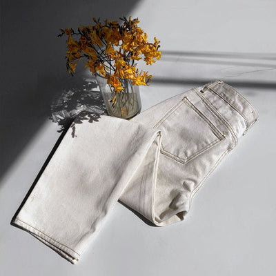 Straight White Denim Pants or1031