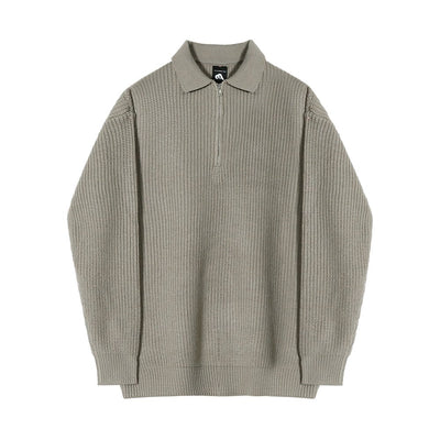 Half Zip Knit Polo Sweater or614