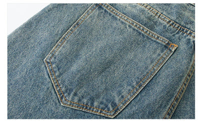 Damage wide denim pants or1219